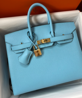 에르메스 버킨백25 라이트블루 금장 앱송